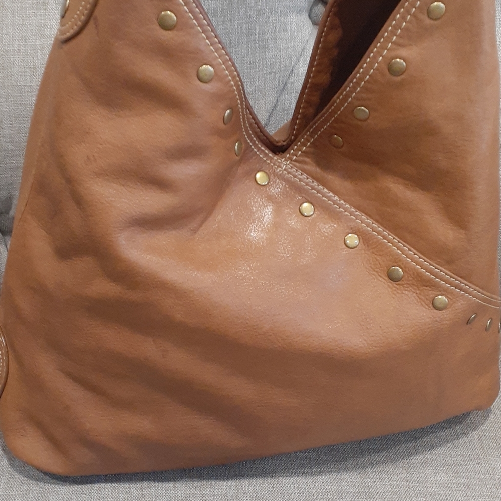 Aqua tan leather crossbody shoulder bag - Picture 13 of 17